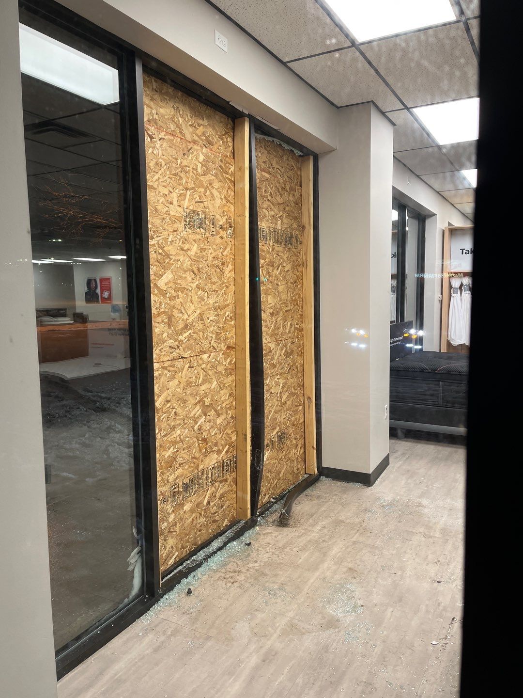 boarded up windows