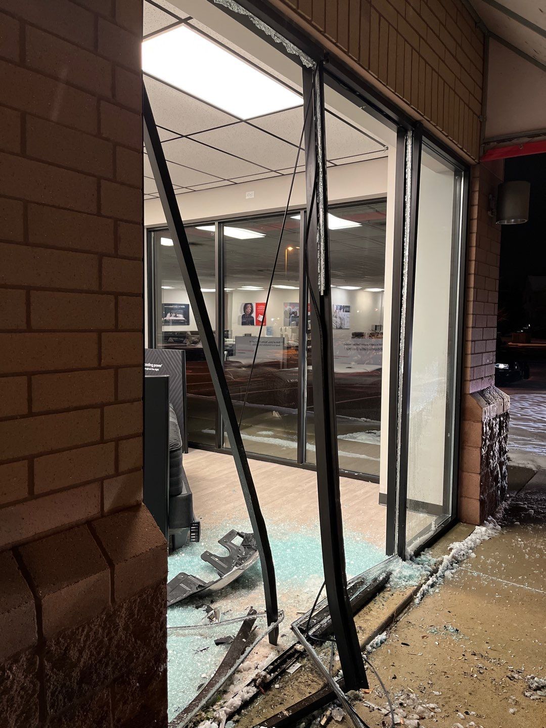 busted grass in windows